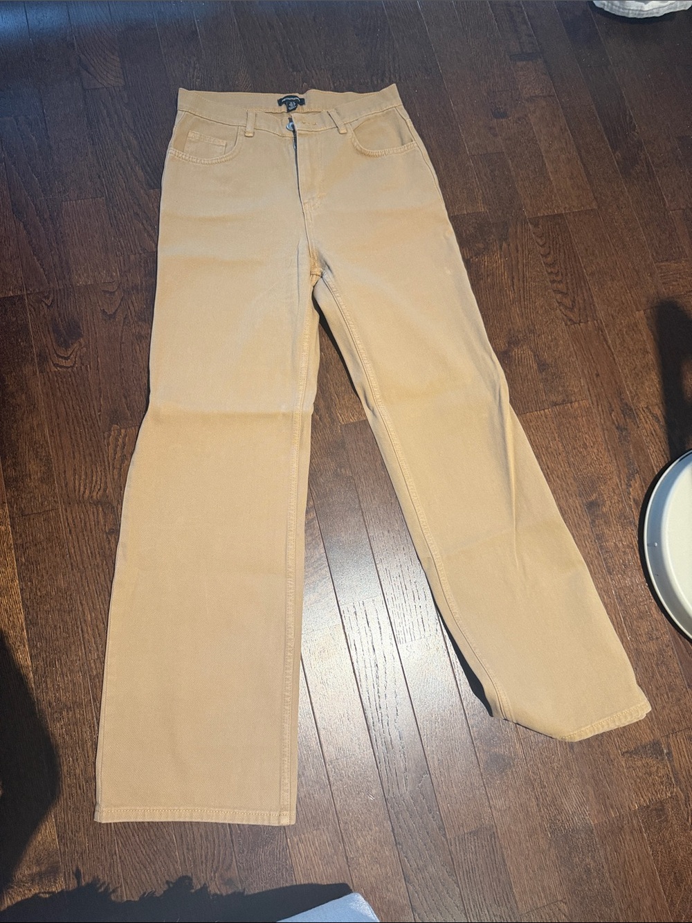 PrettyLittleThing Beige Wide Leg Jeans
